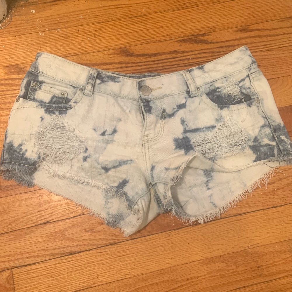 Charlotte Russe Shortie Bleached Jean Shorts